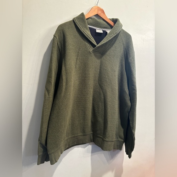 L.L. Bean Men's Forest Green Zip-Up Sweater quilted textured winter - Picture 13 of 13